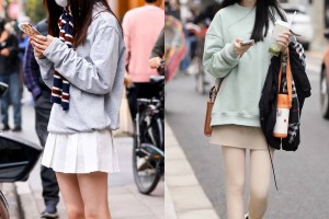 上海女生是真会穿！满大街都是“卫衣+短裙”，减龄好看还很显高